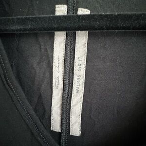 Rick Owens WALRUS S/S 2017 Elongated Sheer Black Tee